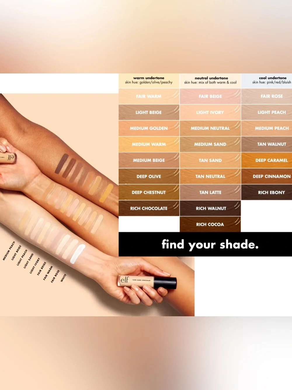 e.l.f. 16HR Camo Concealer (Medium Peach) NIB 6 ml / 0.2 fl oz
